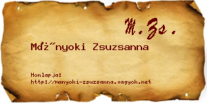 Mányoki Zsuzsanna névjegykártya